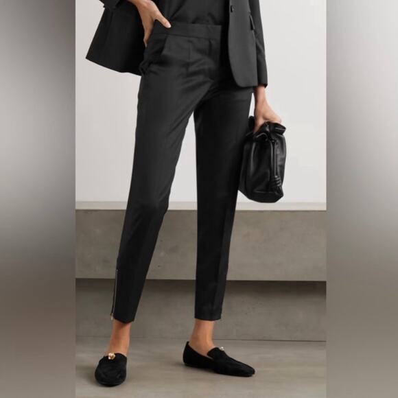Stella McCartney Black Ankle-Zip Tailored Pants Women Size 6 - Picture 6 of 15